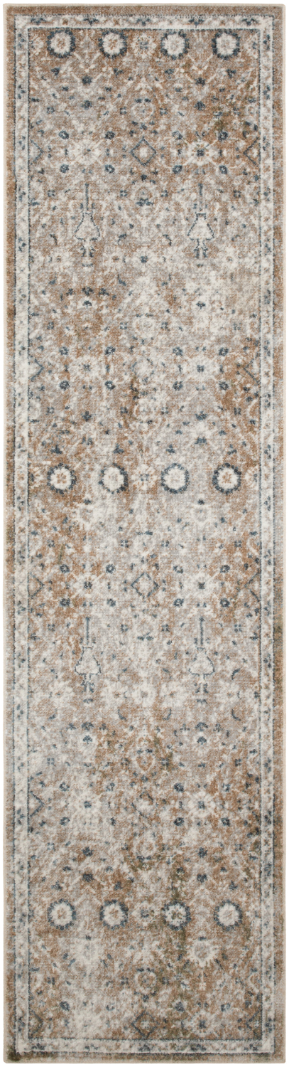 Nourison Astra Machine Washable 2' x 6' Gold Grey Vintage Indoor Rug