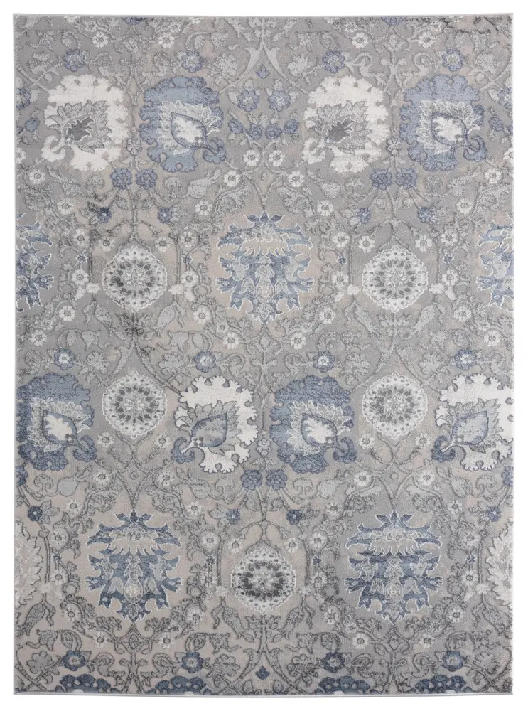 Cascades Olallie Blue Floral Area Rug 5'3