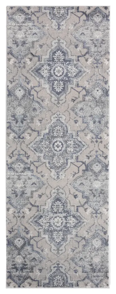 Cascades Leavenworth Blue Geometric Runner Rug 2'7