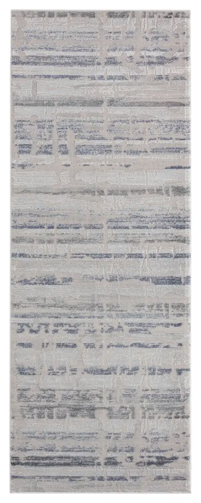 Cascades Rainier Blue Abstract Runner Rug 2'7