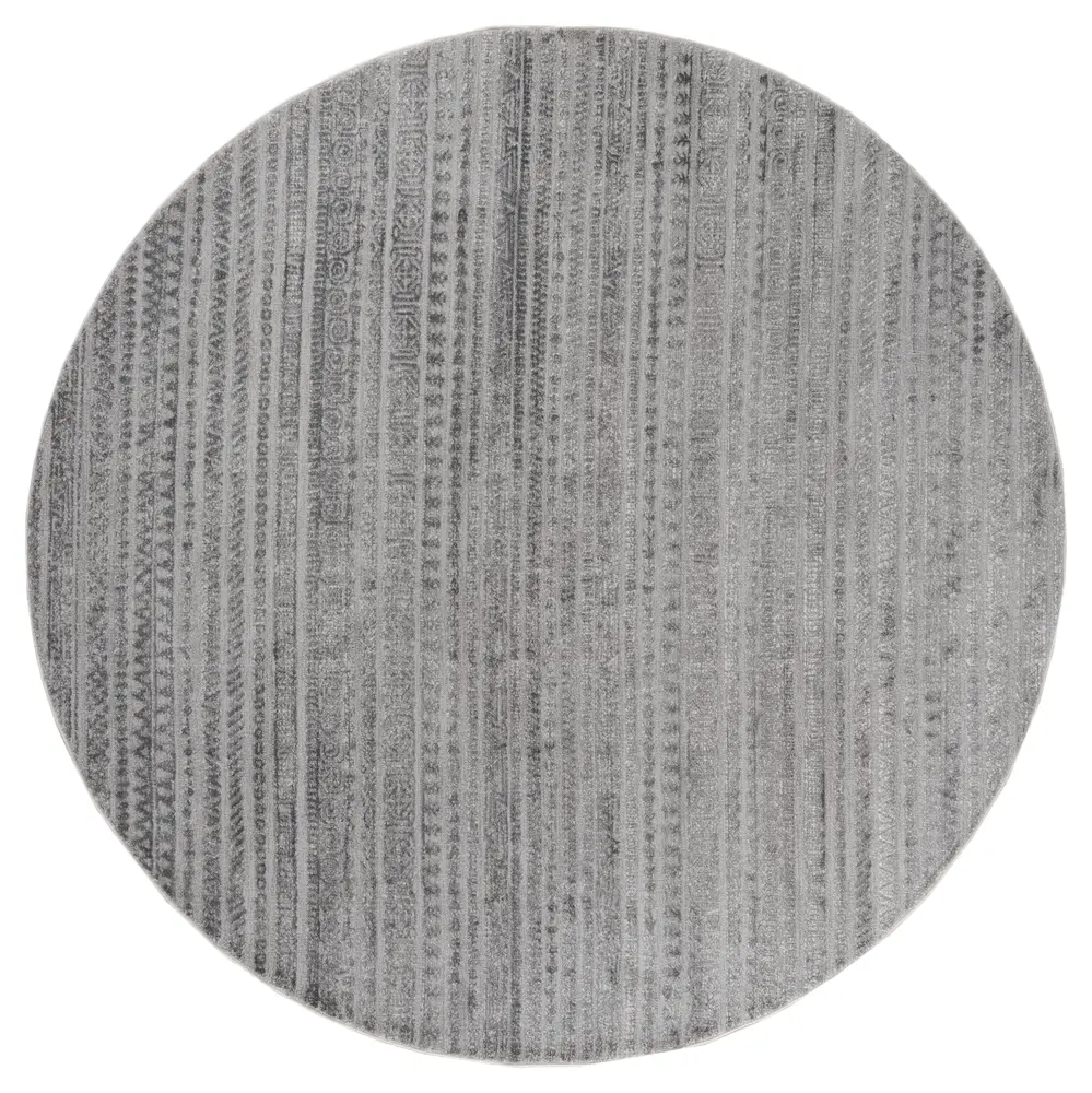 Cascades Yamsay Grey Bohemian Round Rug 7'10