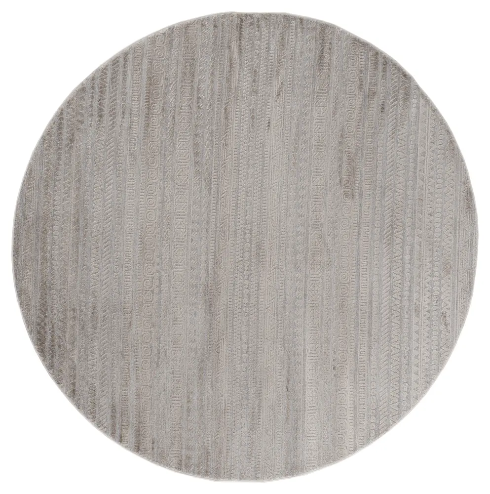 Cascades Yamsay Beige Bohemian Round Rug 7'10