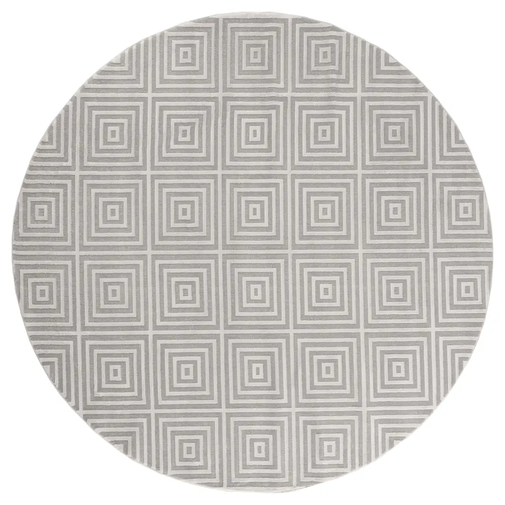 Cascades Tehama Beige Geometric Round Rug 7'10