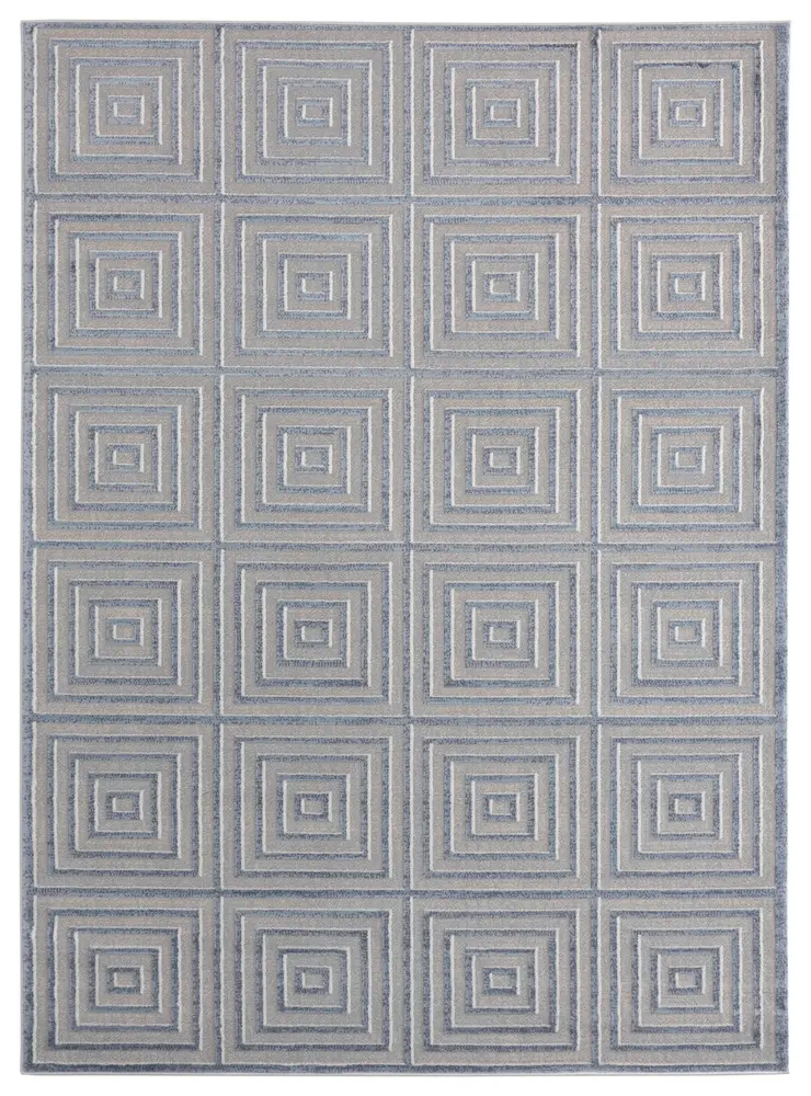Cascades Tehama Blue Geometric Oversize Rug 9'10