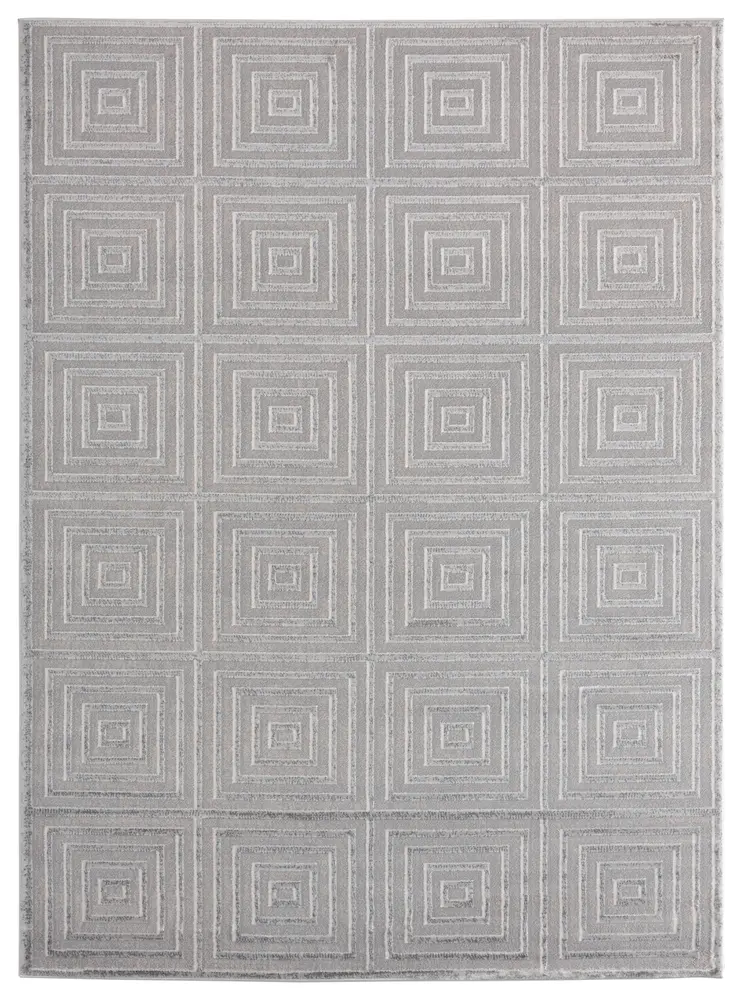 Cascades Tehama Silver Geometric Oversize Rug 12'6