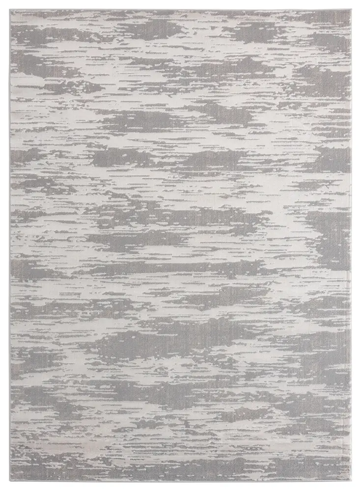 Cascades Salish Silver Abstract Area Rug 5'3