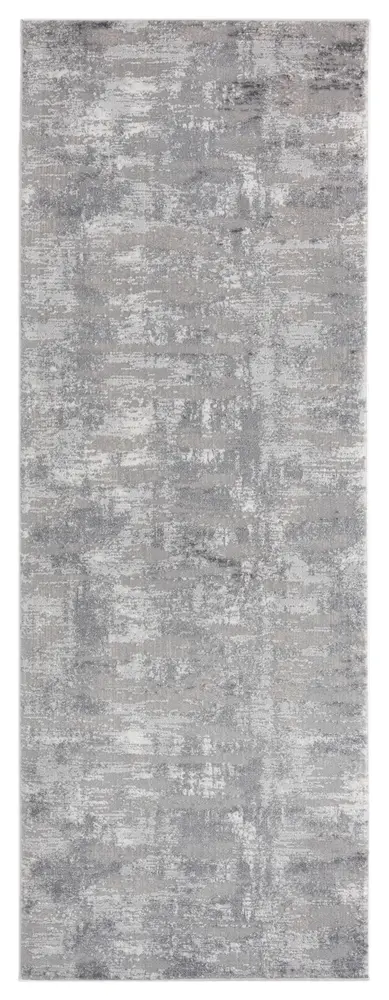 Cascades Salish Grey Abstract Runner Rug 2'7