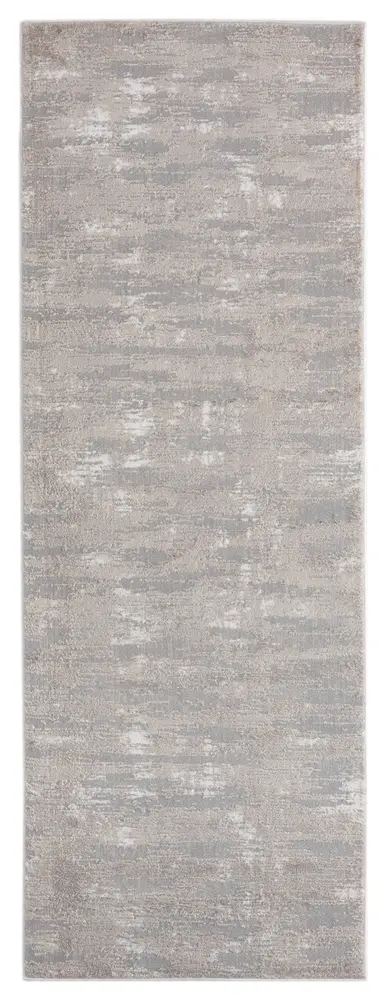 Cascades Salish Beige Abstract Runner Rug 2'7
