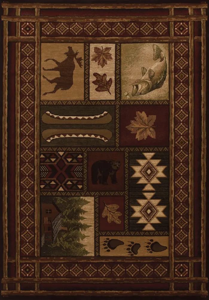 Contours Cabin Chalet Brown Oversize Rug 7'10