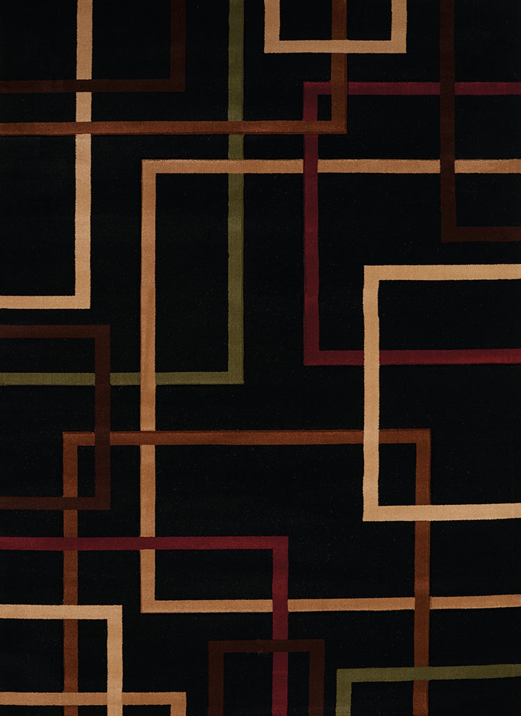 Contours City Walk Black Accent Rug 1'10