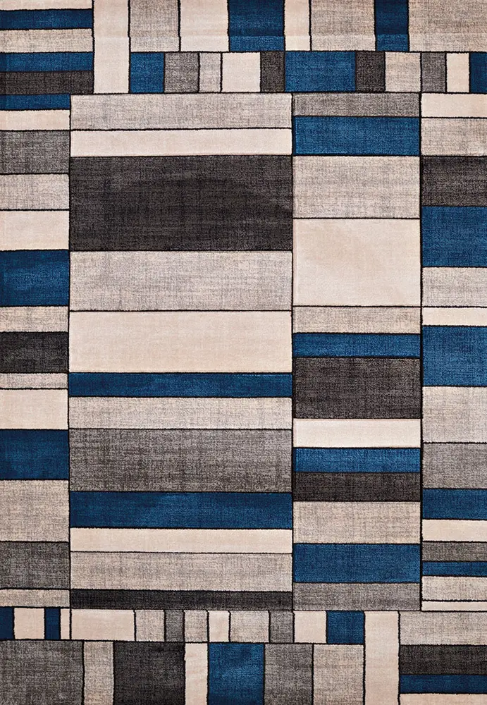 Contours Echelon Blue Accent Rug 2'7