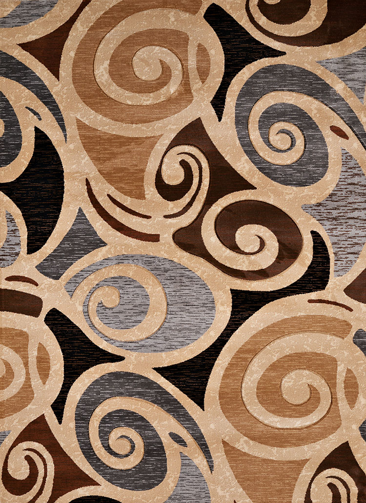 Contours Frilly Tan Accent Rug 1'10