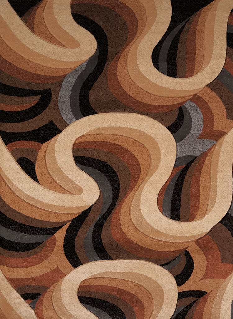 Contours Sky Zone Brown Accent Rug 1'10