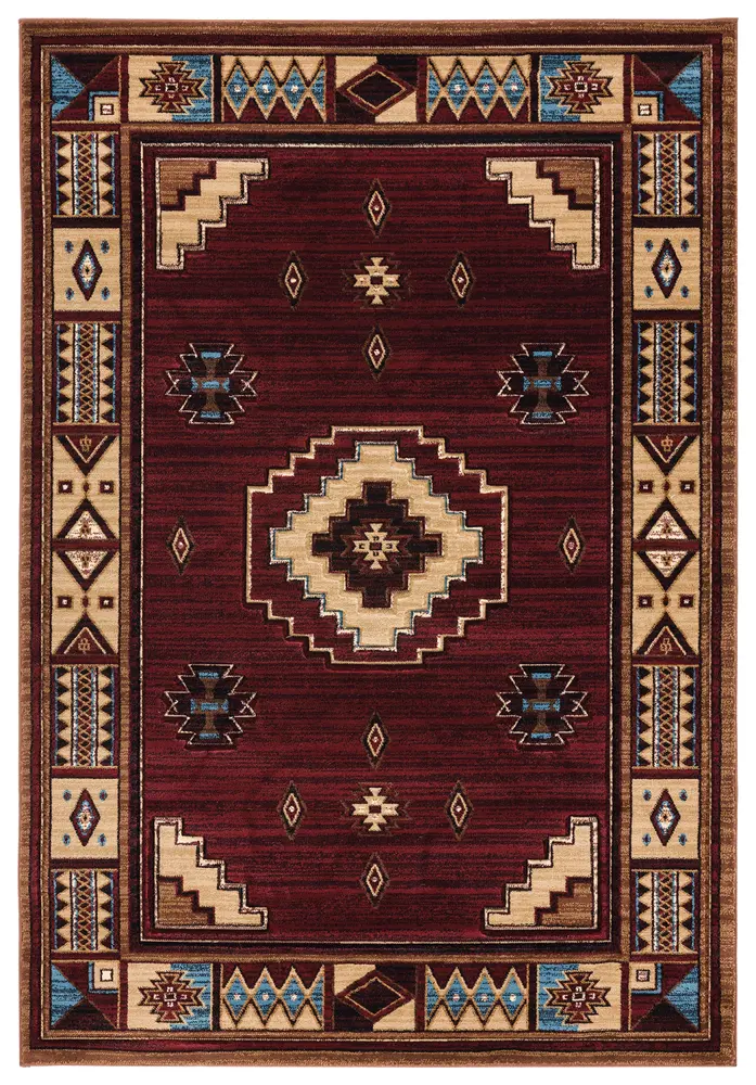 United Weavers Cottage Pelican Park Burgundy Area Rug 5'3