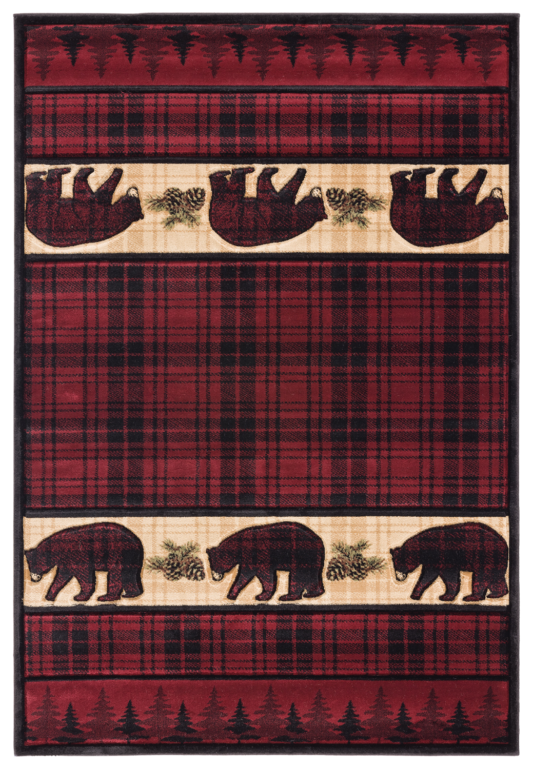 United Weavers Cottage Bear Stone Burgundy Accent Rug 1'10