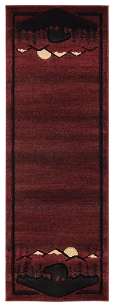 United Weavers Cottage Treetops Burgundy Runner Rug 2'7
