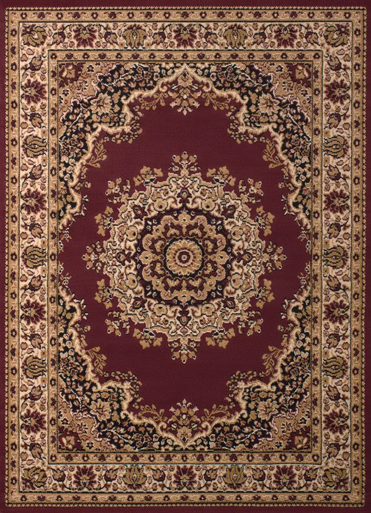 United Weavers Dallas Floral Kirman Burgundy Accent Rug 1'11