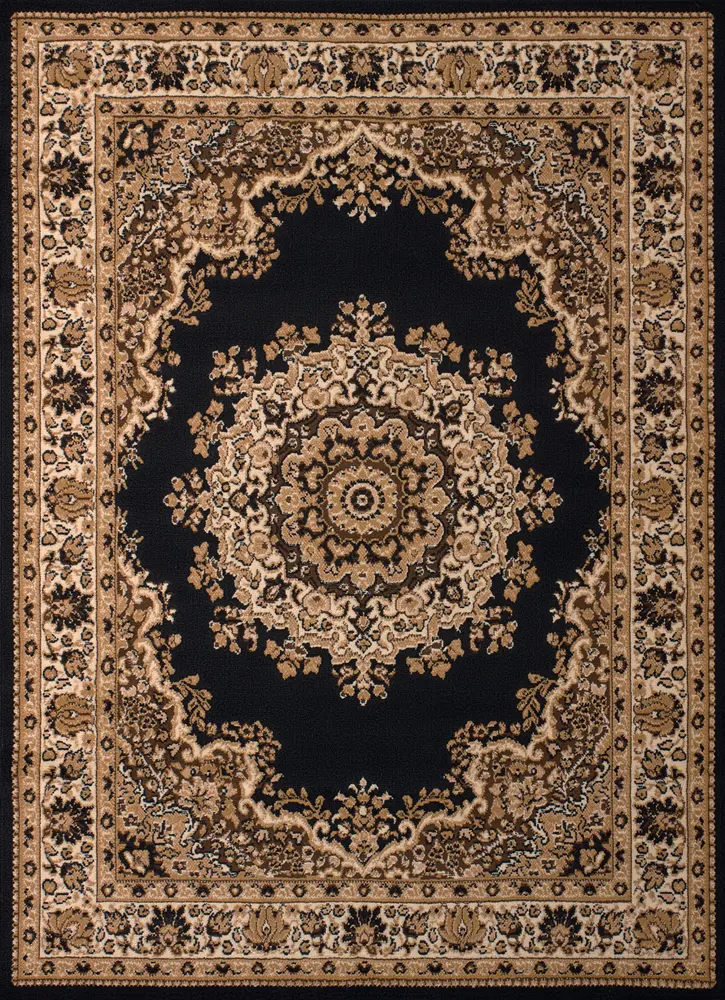 United Weavers Dallas Floral Kirman Black Oversize Rug 7'10