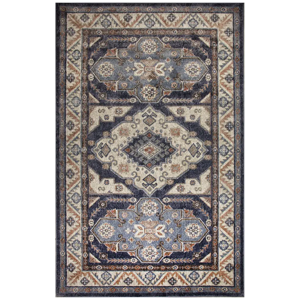 Liora Manne Ariana Floral Medallion Indoor Area Rug Blue 3'3