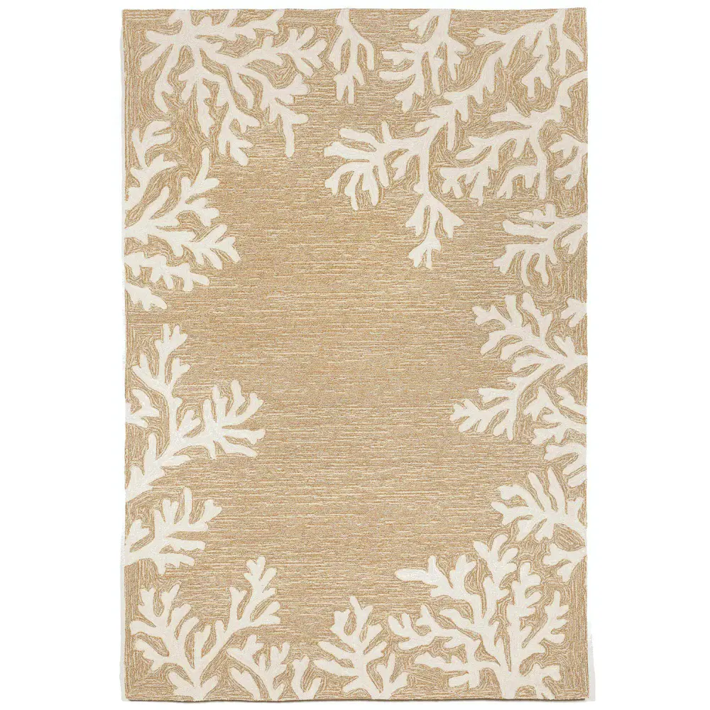Liora Manne Capri Coral Border Indoor/Outdoor Area Rug Neutral 3'6