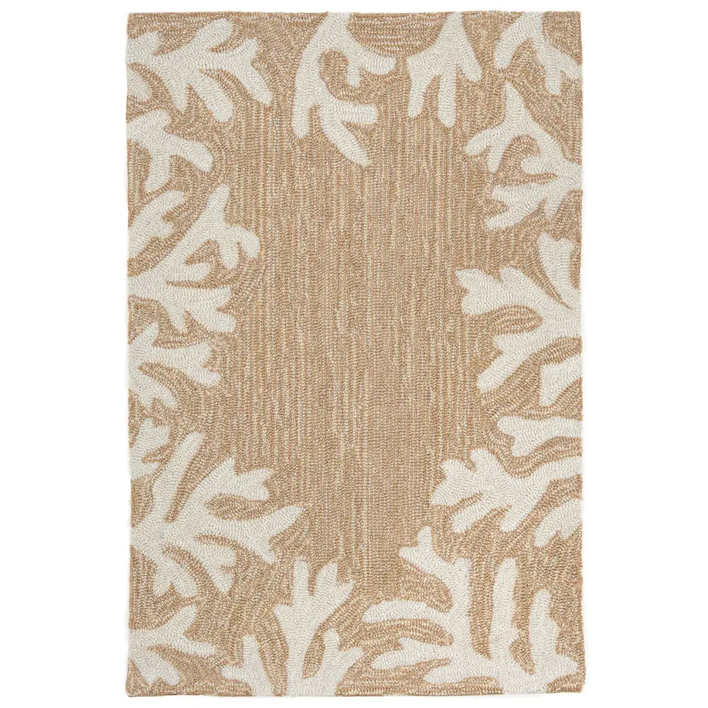 Liora Manne Capri Coral Border Indoor/Outdoor Area Rug Neutral 2'6