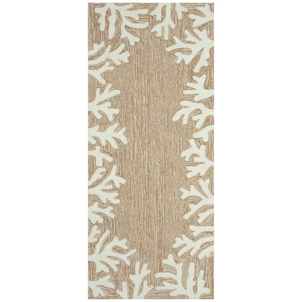 Liora Manne Capri Coral Border Indoor/Outdoor Area Rug Neutral 2' x 5'
