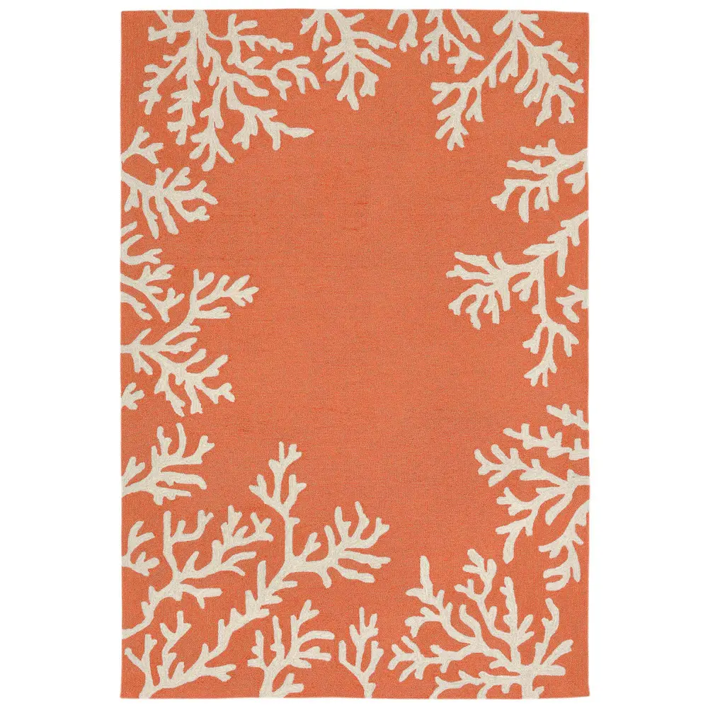 Liora Manne Capri Coral Border Indoor/Outdoor Area Rug Coral 5' x 7'6