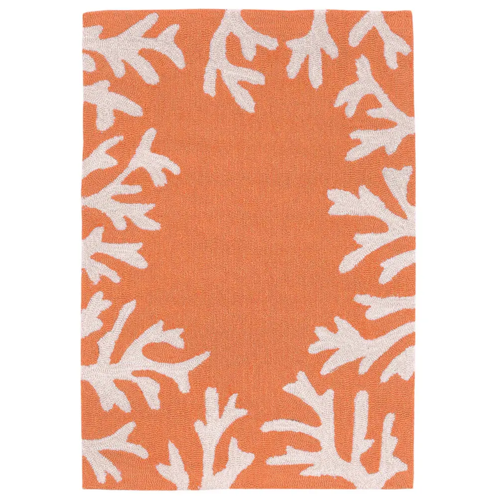 Liora Manne Capri Coral Border Indoor/Outdoor Area Rug Coral 2' x 3'