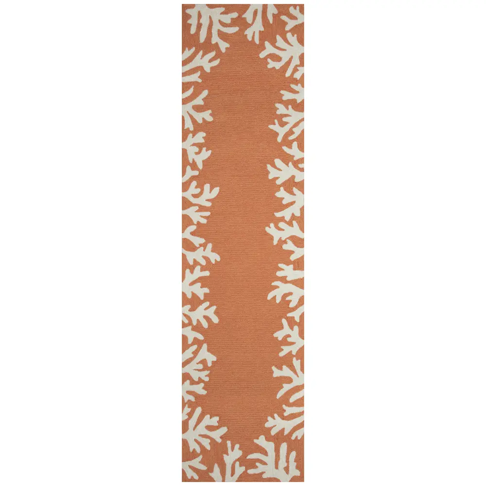 Liora Manne Capri Coral Border Indoor/Outdoor Area Rug Coral 2' x 8'