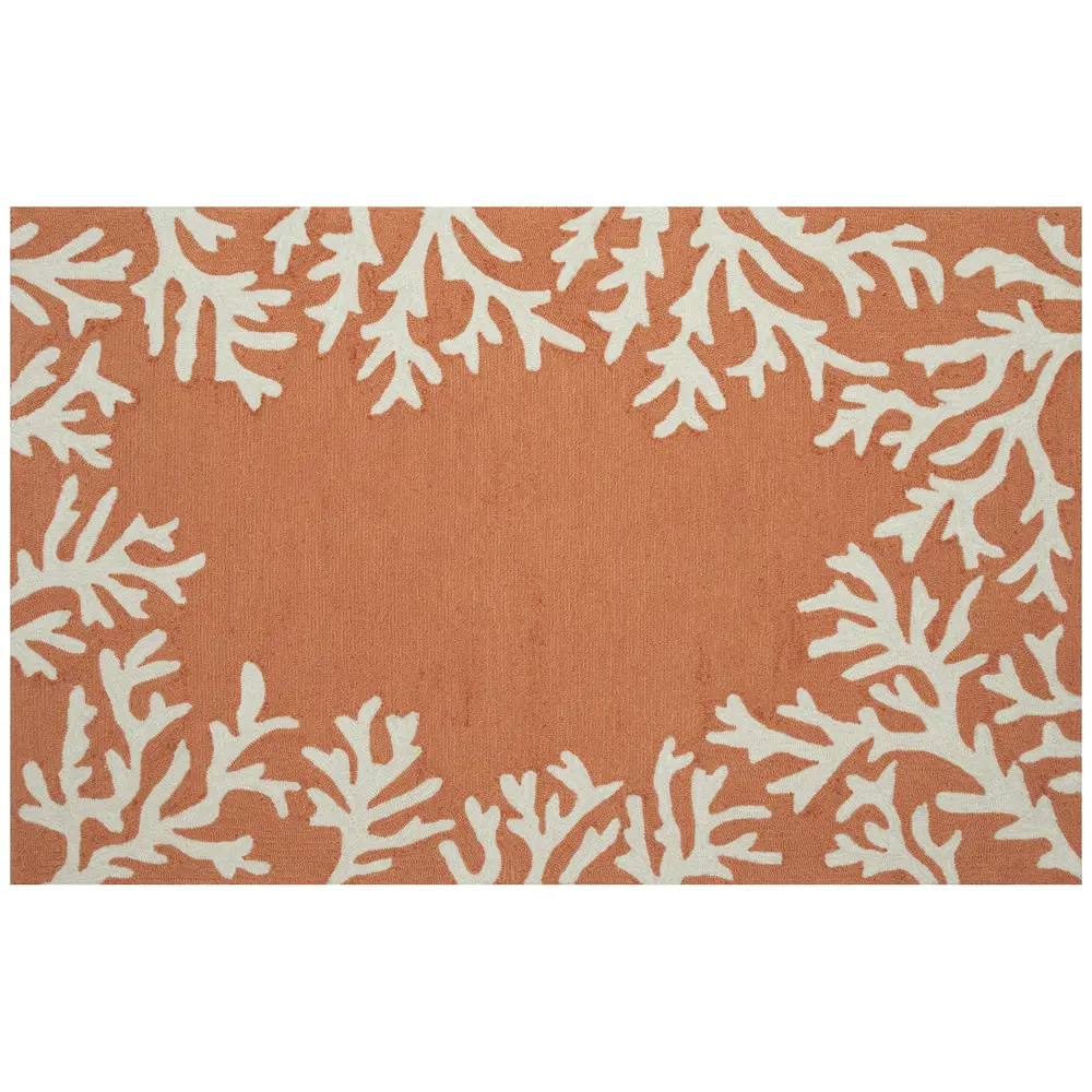 Liora Manne Capri Coral Border Indoor/Outdoor Area Rug Coral 3'6
