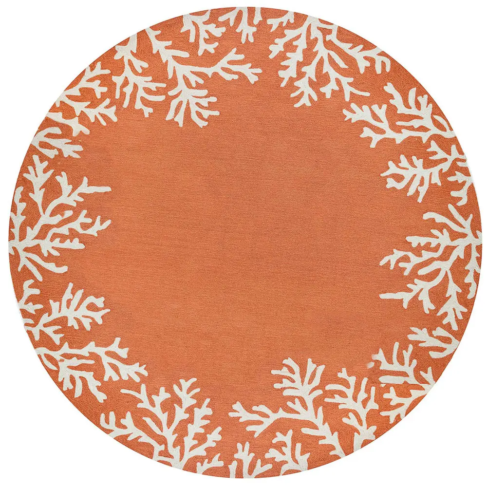 Liora Manne Capri Coral Border Indoor/Outdoor Area Rug Coral 8' Round