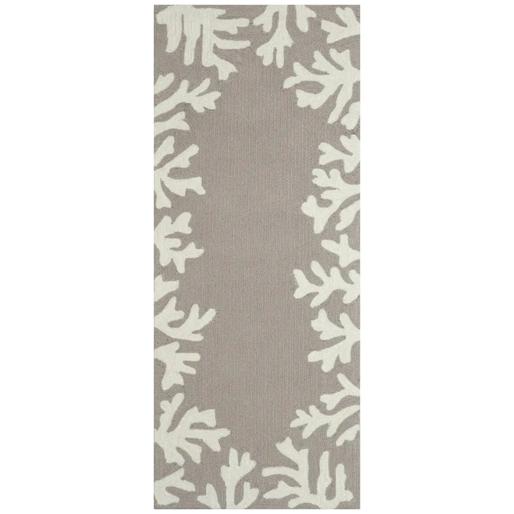 Liora Manne Capri Coral Border Indoor/Outdoor Area Rug Silver 2' x 5'