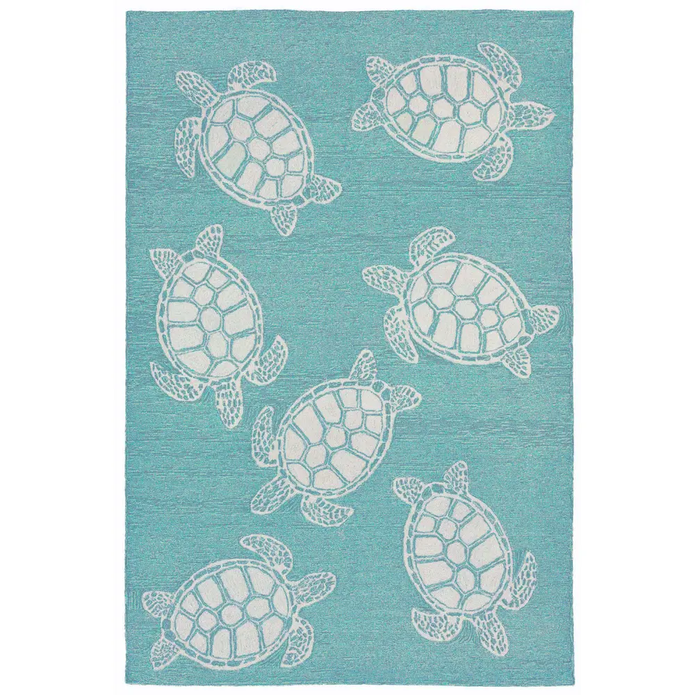 Liora Manne Capri Turtle Indoor/Outdoor Area Rug Aqua 3'6