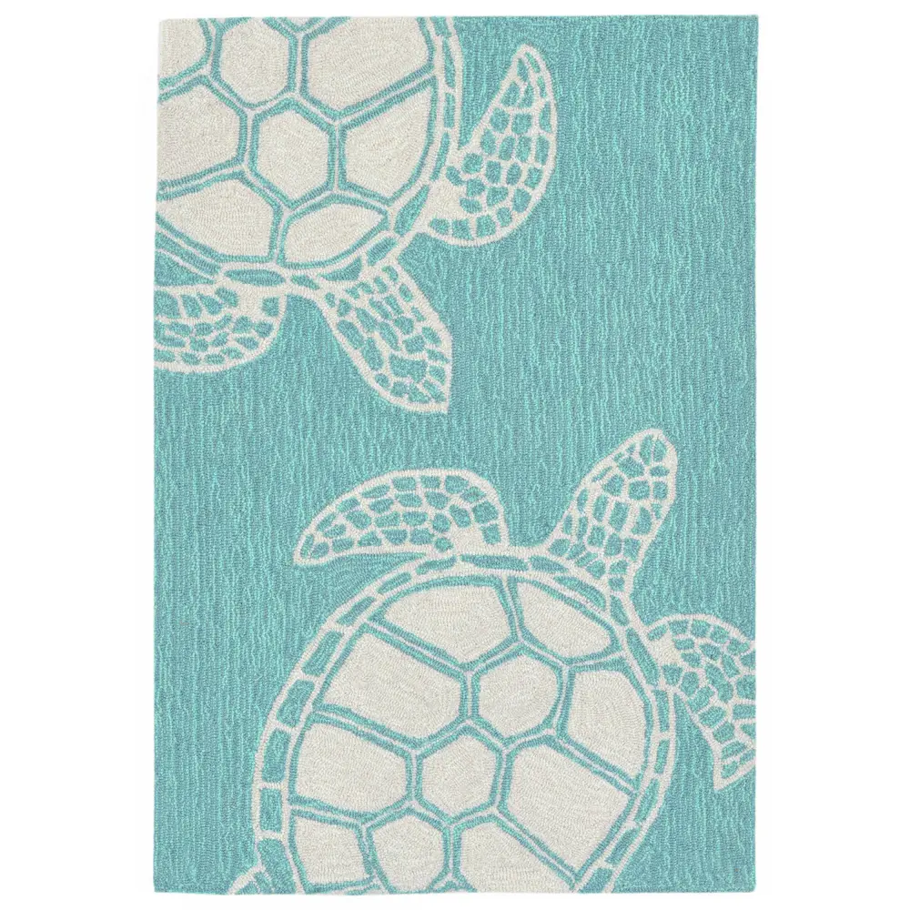 Liora Manne Capri Turtle Indoor/Outdoor Area Rug Aqua 1'8