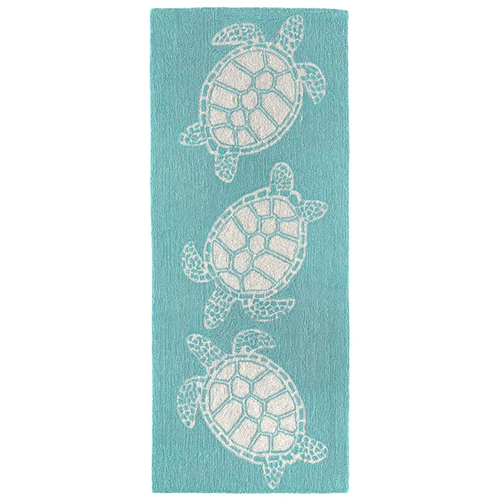 Liora Manne Capri Turtle Indoor/Outdoor Area Rug Aqua 2' x 5'
