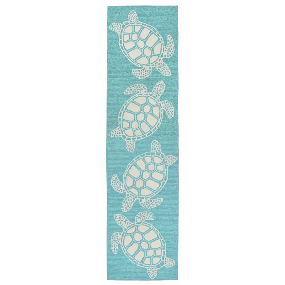 Liora Manne Capri Turtle Indoor/Outdoor Area Rug Aqua 2' x 8'