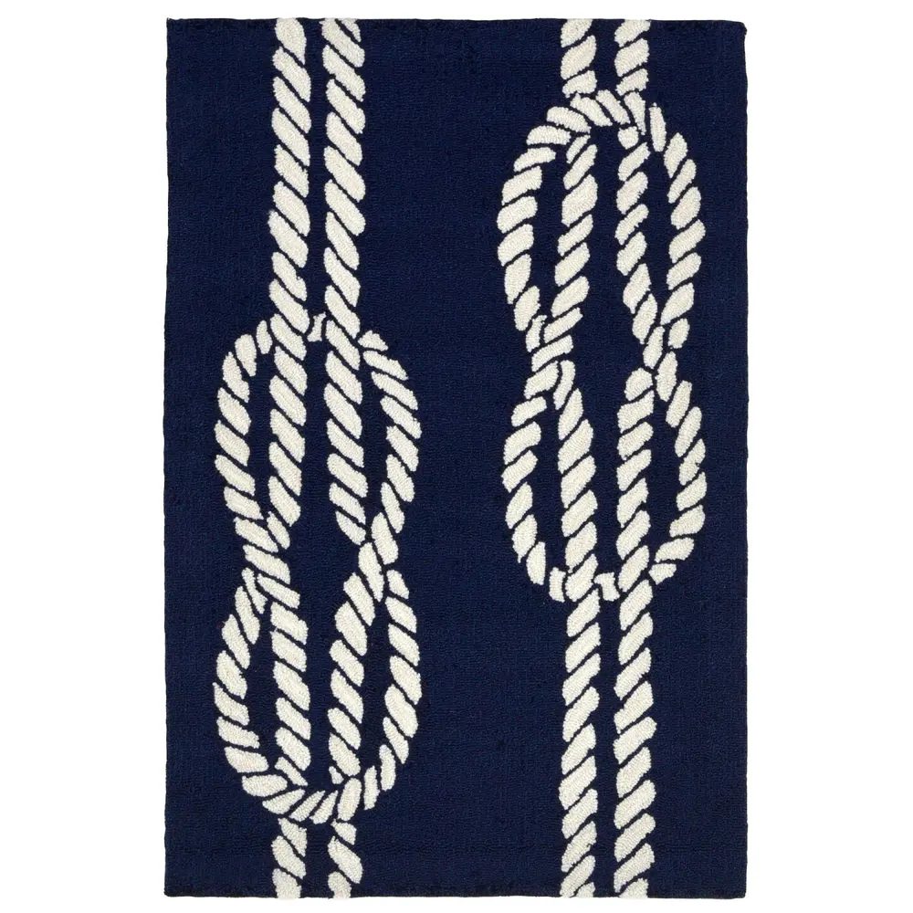 Liora Manne Capri Ropes Indoor/Outdoor Area Rug Navy 2' x 3'