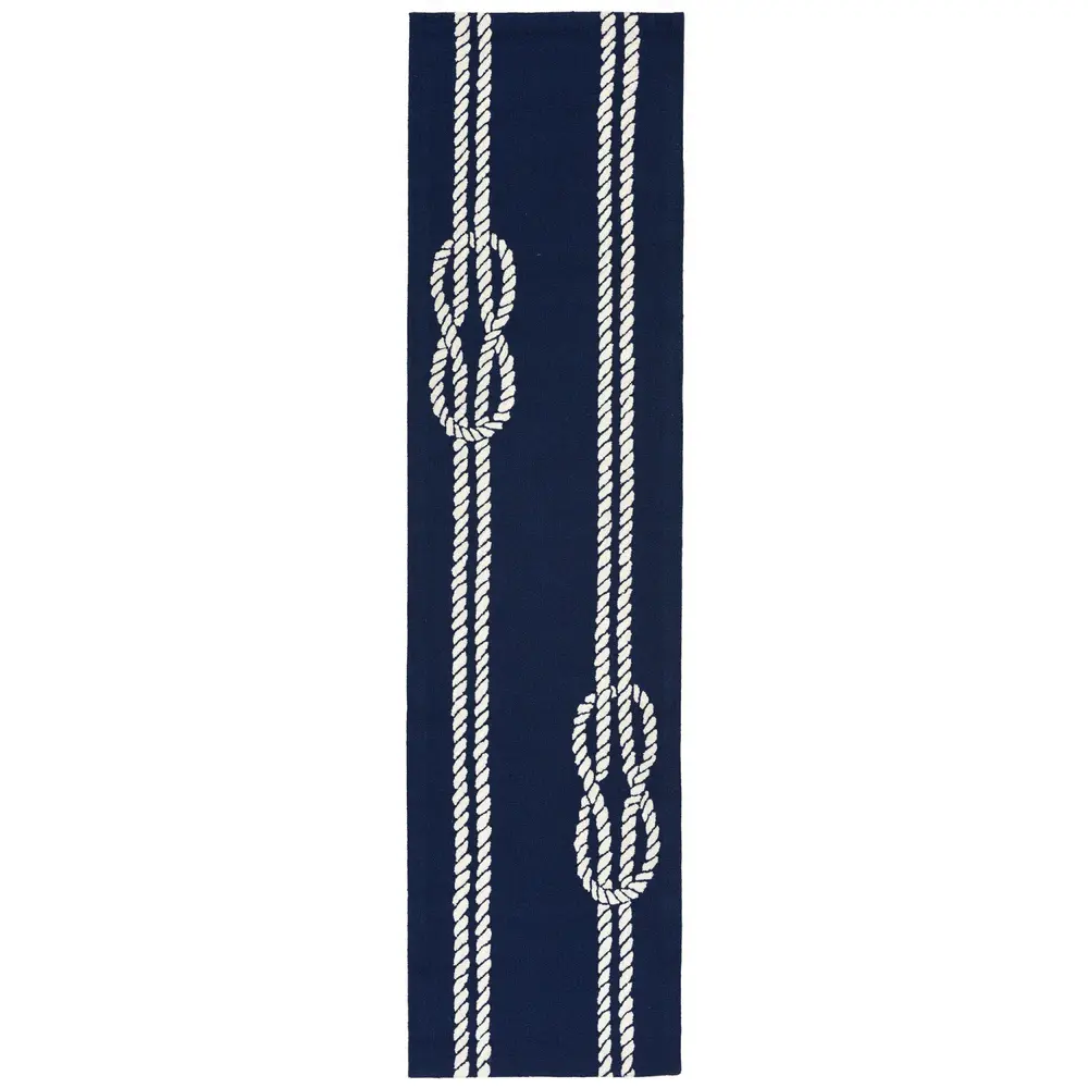 Liora Manne Capri Ropes Indoor/Outdoor Area Rug Navy 2' x 8'