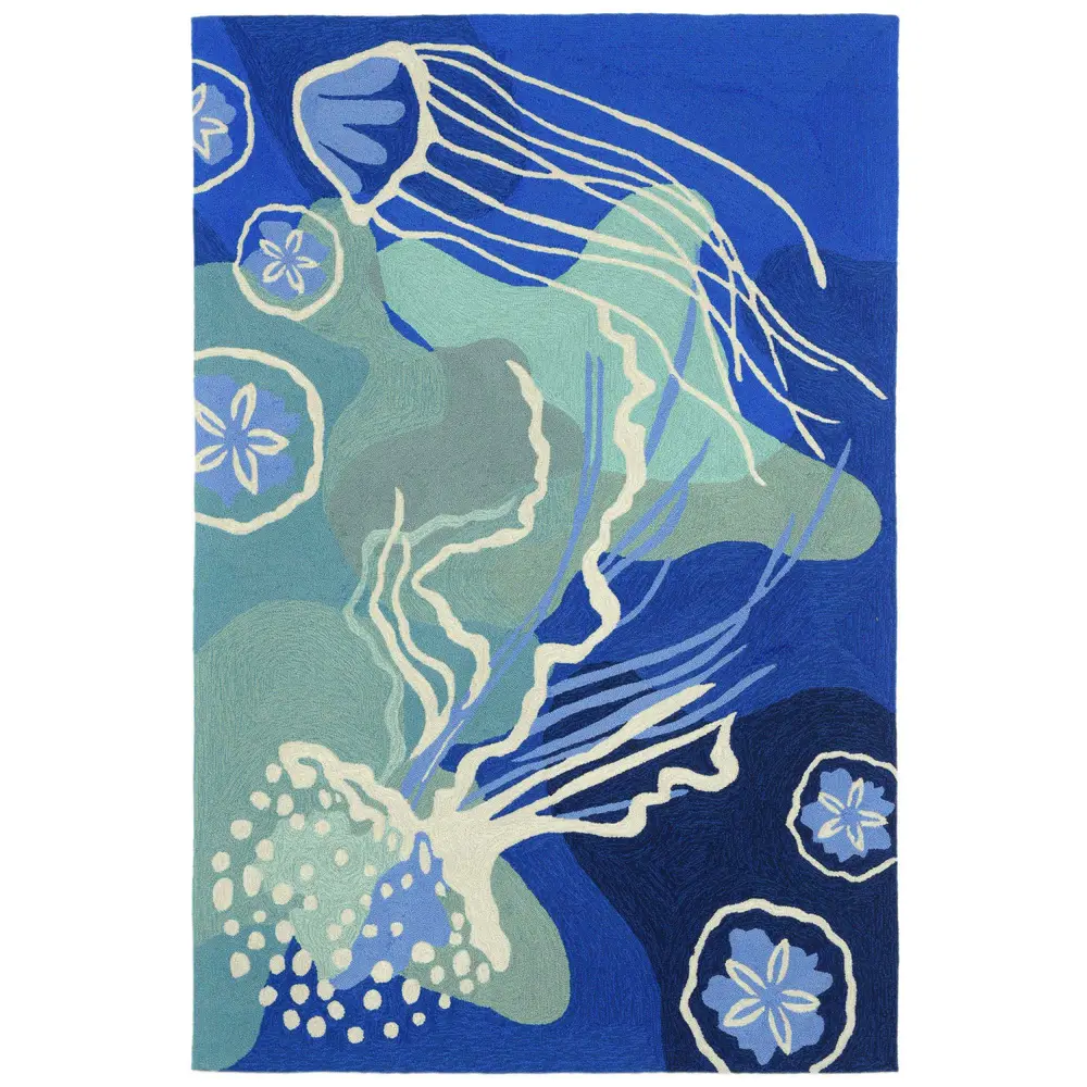 Liora Manne Capri Jelly Fish Indoor/Outdoor Area Rug Ocean 7'6