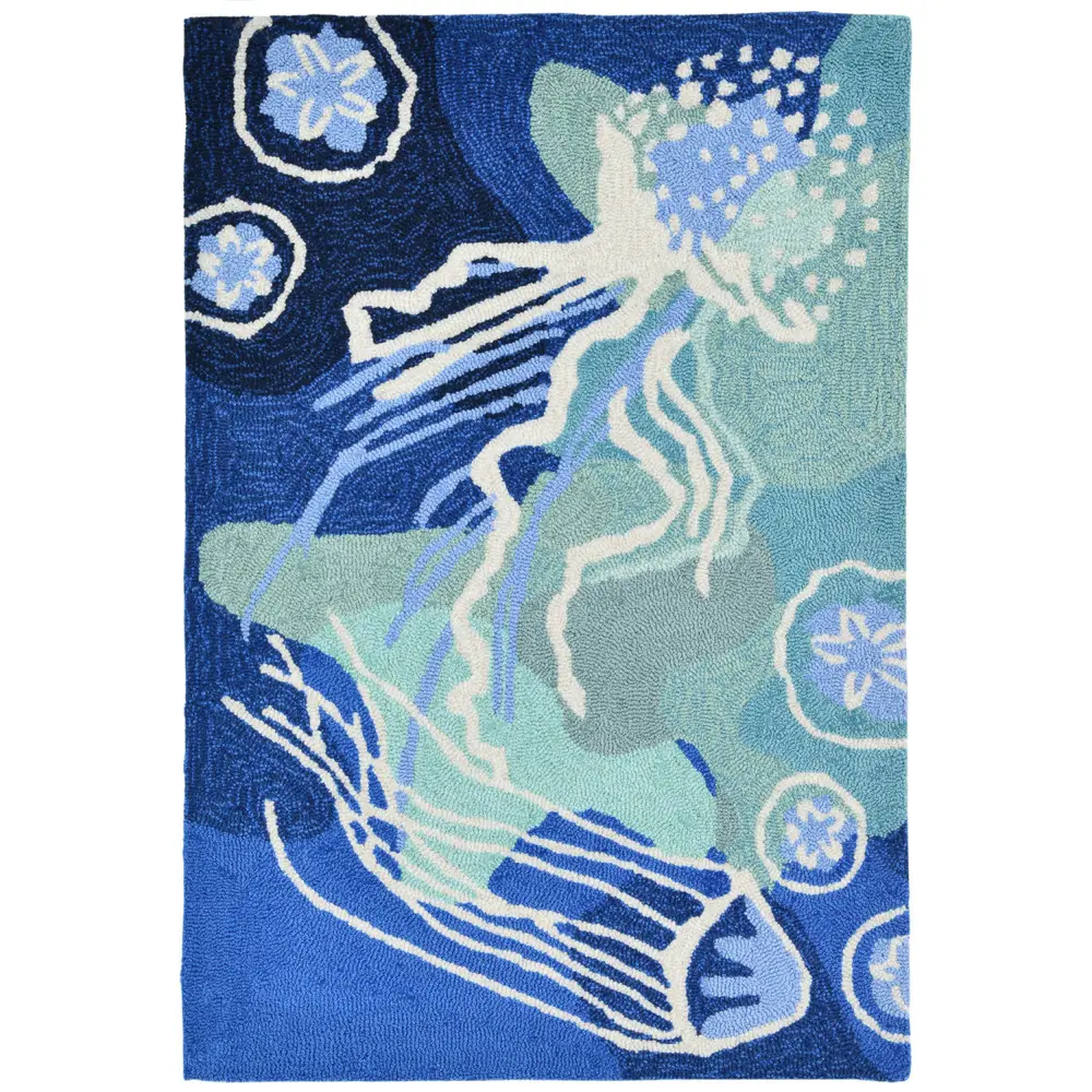 Liora Manne Capri Jelly Fish Indoor/Outdoor Area Rug Ocean 1'8