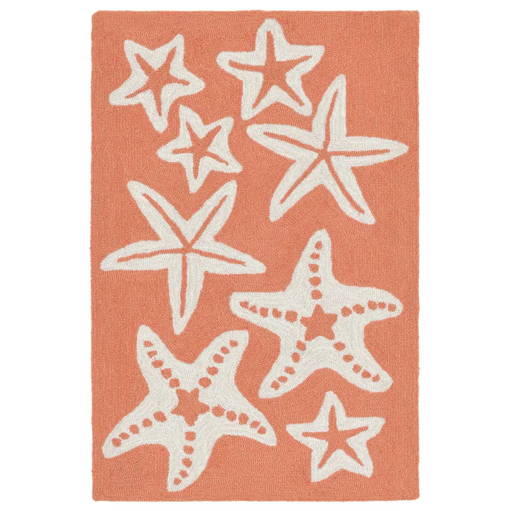 Liora Manne Capri Starfish Indoor/Outdoor Area Rug Coral 1'8