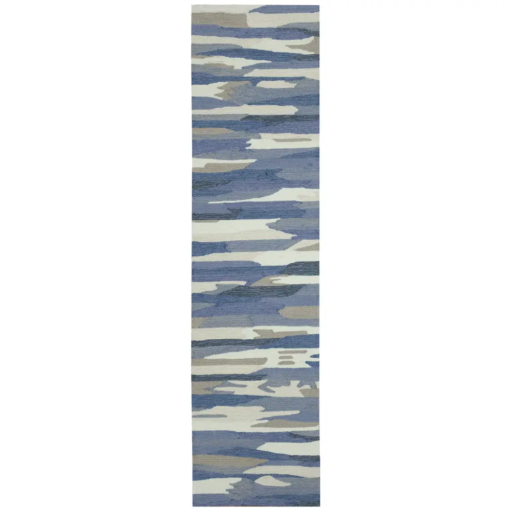 Liora Manne Capri Cloud Indoor/Outdoor Area Rug Soft Blue 2' x 8'