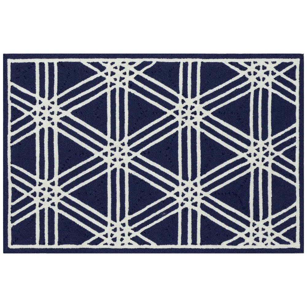 Liora Manne Capri Hex Indoor/Outdoor Area Rug Navy 2' x 3'