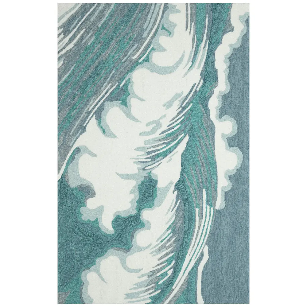 Liora Manne Capri Wave Indoor/Outdoor Area Rug Aqua 5' x 7'6