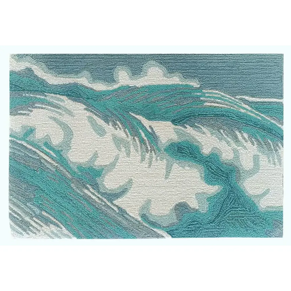 Liora Manne Capri Wave Indoor/Outdoor Area Rug Aqua 2'6