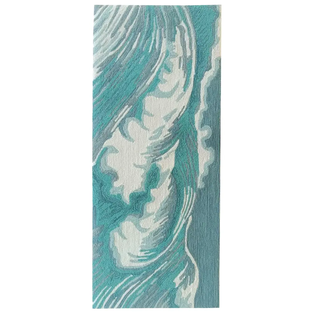 Liora Manne Capri Wave Indoor/Outdoor Area Rug Aqua 2' x 5'