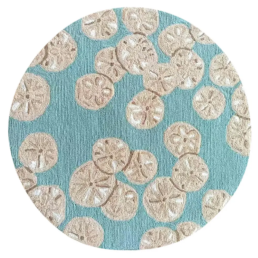 Liora Manne Capri Sea Biscuit Indoor/Outdoor Area Rug Seafoam 3' Round