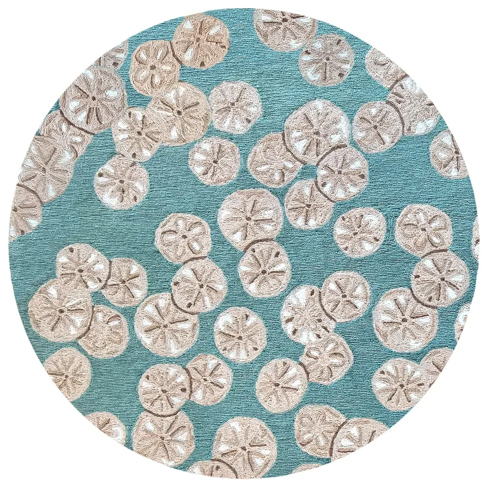 Liora Manne Capri Sea Biscuit Indoor/Outdoor Area Rug Seafoam 5' Round