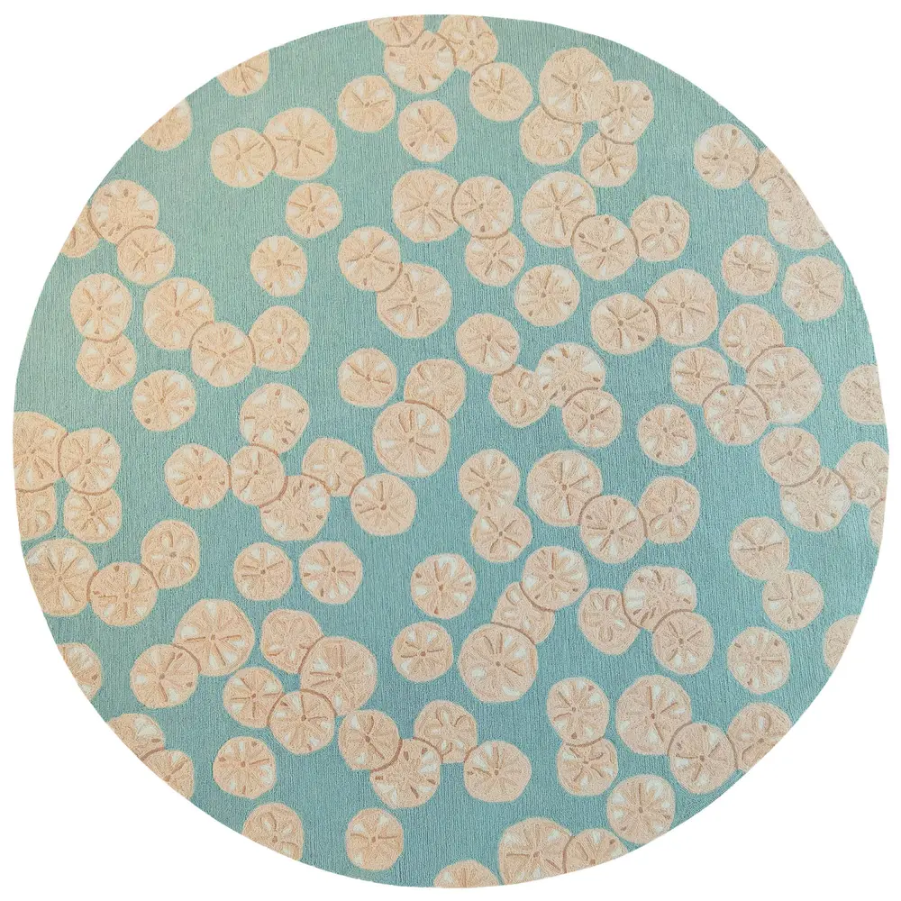 Liora Manne Capri Sea Biscuit Indoor/Outdoor Area Rug Seafoam 8' Round