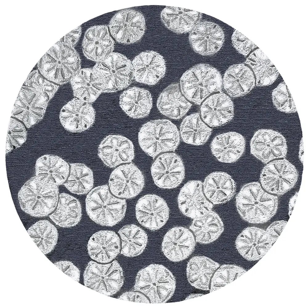 Liora Manne Capri Sea Biscuit Indoor/Outdoor Area Rug Navy 5' Round